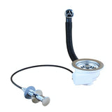 Spülenventil m. Bowdenzug und Überlauf Ø114mm, 6/4", Druck-Zug-Funktion – 1