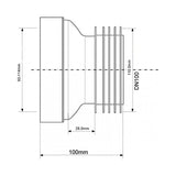 WC Anschlussstück DN100, L= 100 mm – 2