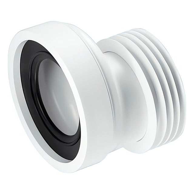 WC-Exzenterstutzen DN 100 in Weiß mit Gummidichtung für den Abwasseranschluss, 20 mm Versatz