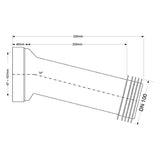 Wand WC Anschluss Winkel 14° Ø90 /110 DN 100 L=350 – 2