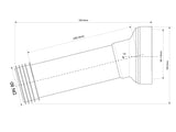 Wand WC Anschluss Winkel 14° Ø80 / 90 DN 90 L=350 – 2