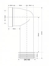 WC Anschlussbogen Ø90 / 110, DN100, L=285 mm – 2