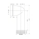 WC Anschlussbogen Ø90 / 110, DN100, L=285 mm – 2