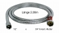 Preview: Metall Brauseschlauch 1/2 Zoll, Länge 2,00 m