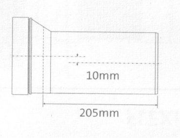 WC Anschluss 10mm Versatz Skizze