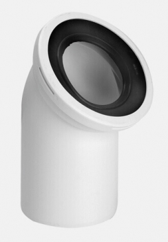 WC-Verbinder Anschlußbogen 45° weiß DN100 / Ø110 mm