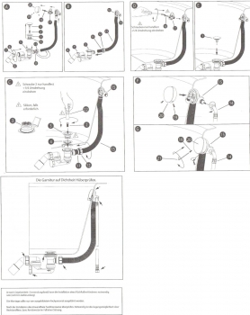 Wannen Ablauf / Überlauf-Garnitur mit Mischwasserzulauf (Wannenbefüllung)