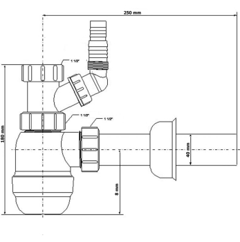 Flaschensiphon 6/4" mit Geräteanschluss