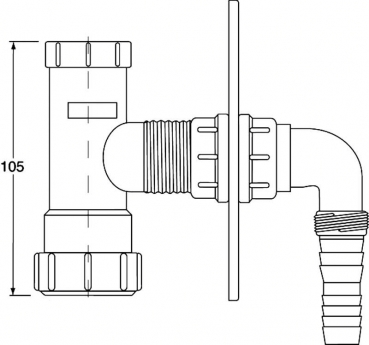 Waschgeräteanschluss mit Beluftung, Ø32/40 mm