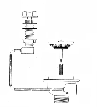 Preview: Spülen Korbventil 6/4" Ø114mm ohne Überlauf m. Bowdenzug
