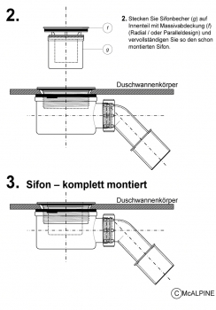 Duschablauf Ø90, Bauhöhe 80mm