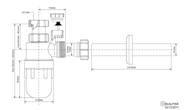 Siphon mit Belüfter 1 1/4 Zoll = 5/4"