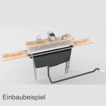 Preview: Montageblock für 2- bis 5-Loch Wannenrandarmaturen Grundkörper Preview: Montageblock mit Armatur installiert