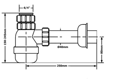 Flaschensiphon 6/4" Anschlussgewinde