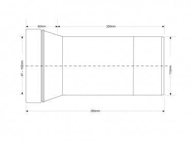 Preview: WC Anschluss Ø110 / DN100, L=260 mm