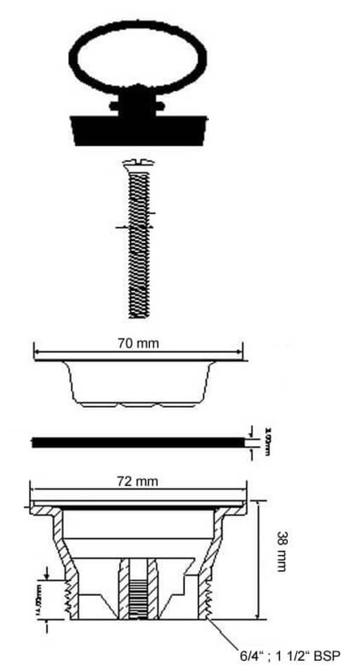 Dichtung für Ablaufventile 1 1/4