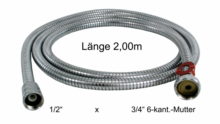 Metall Brauseschlauch 1/2 Zoll, Länge 2,00 m