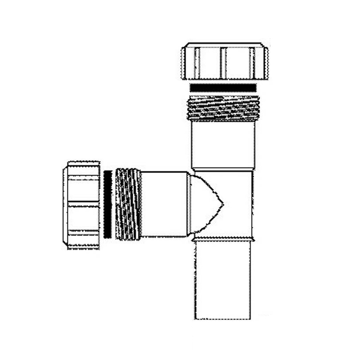 T-Stück Ø50 mm mit 2 Muttern