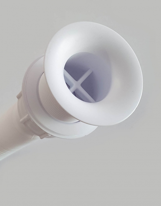 Flexible Siphon aus Kunststoff mit Ablaufgarnutur