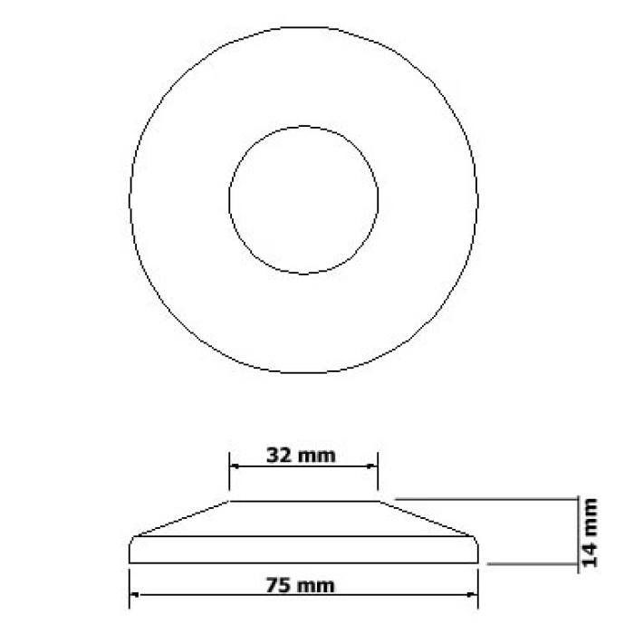 Wandrosette für Siphon Rohr 32 mm