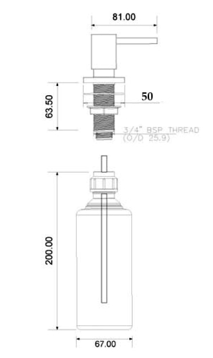 Design Einbau Seifenspender - Chrom poliert