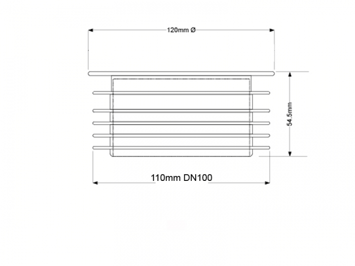 Abfluss / Verschluss, harte Kappe Ø110 / DN 100